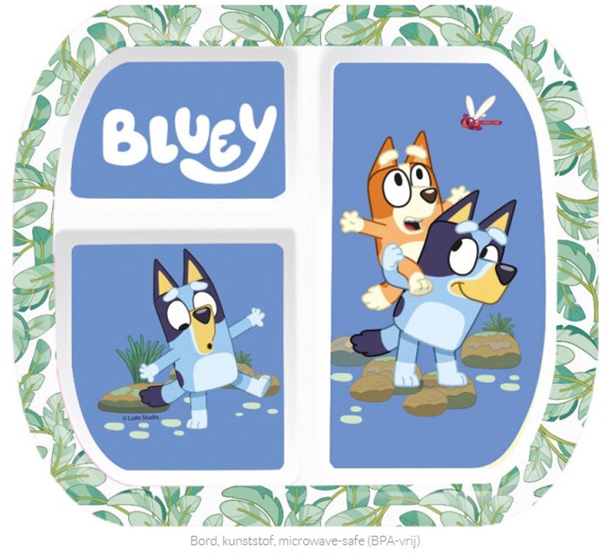 Bluey: Bord, kunststof, microwave-safe (BPA-vrij), Bluey bord, Kunststof bord, Plastic bord, Bluey