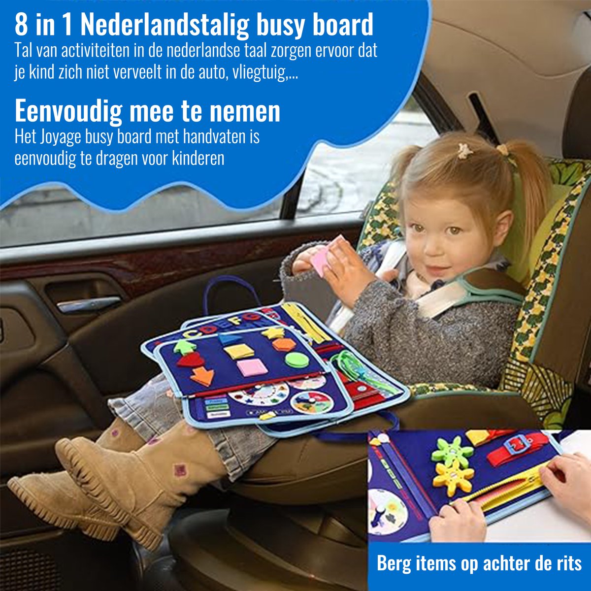 Joyage Busy Board Boek Montessori Speelgoed - Nederlands - Montessori activiteitenboek - Educatief speelgoed meisjes Speelgoed Busy book Peuter speelgoed jongens motoriek speelgoed 1 jaar 2 jaar Jongens speelgoed 3 jaar - Sensorisch speelgoed 4 jaar — afbeelding 4