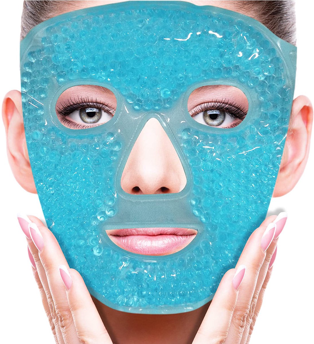 Migraine Masker-Hot Cold Masker-Ijsmasker ijsroller-Koelmasker-Wallen Gezichtmasker-Blauw