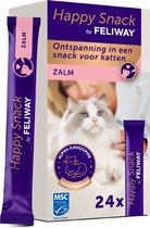 Happy Snack by FELIWAY zalmsmaak 24 sticks - Heerlijke romige kattensnack met ontspannend effect - Helpt jouw kat zich rustiger te voelen en bevordert het emotionele welzijn