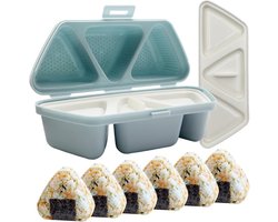 Sushi Maker-Onigiri Maker-Onigiri vorm-Driehoekige sushivorm-6-in-één-Rijstbalvorm-Blauw