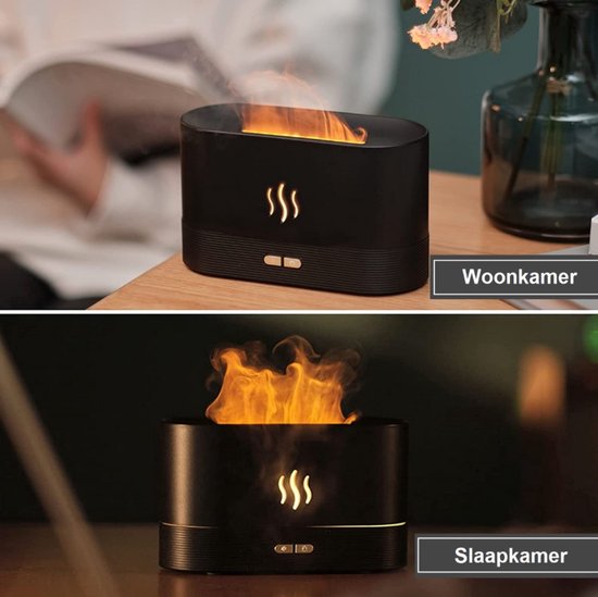 Aroma Diffuser 200ML  - Luchtbevochtiger – Verdamper – Aromatherapie - Geurverspreider - Vlam effect van Zedar
