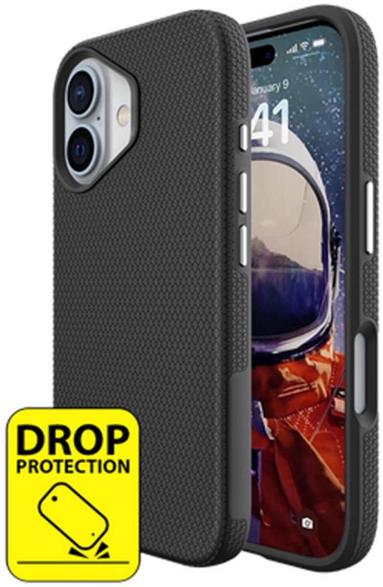 Just in Case hoesje geschikt voor iPhone 16 Hoesje - Drop Protection - Armor Case - Zwart