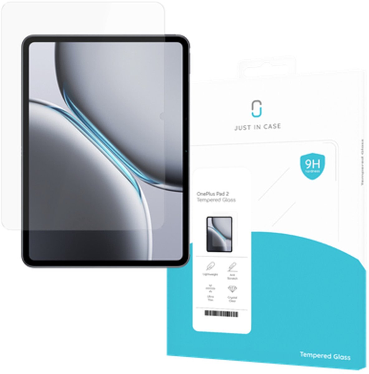 Just in Case screenprotector geschikt voor OnePlus Pad 2 - Screenprotector Tablet Glas