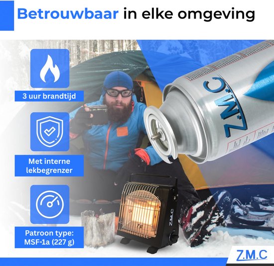 Z.M.C 84 x gaspatronen 227 g met ventiel type MSF-1a, universele Z.M.C 84 x gaspatronen 227 g met ventiel type MSF-1a, universele