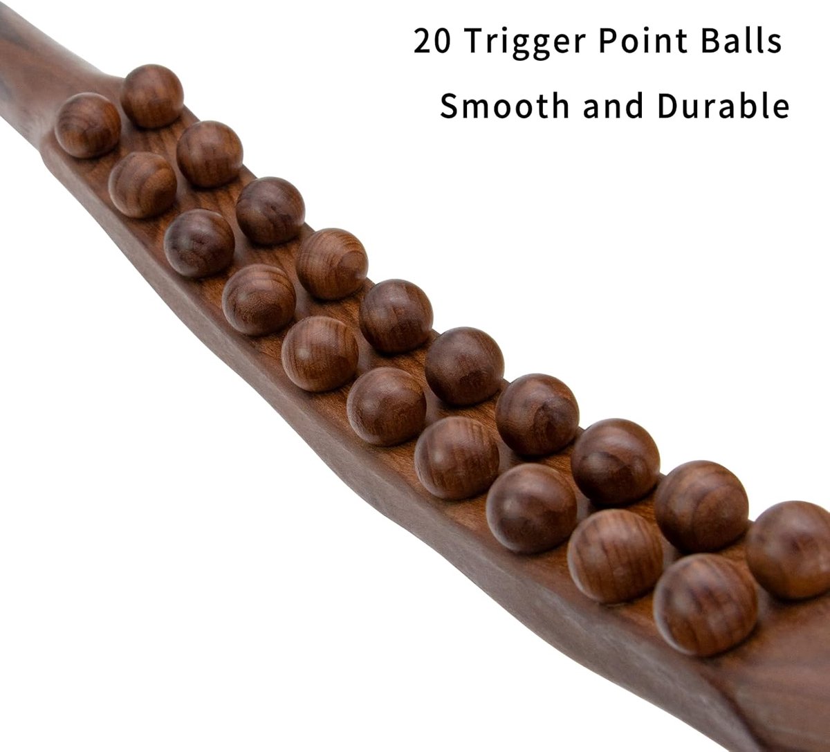 RugMassage - Massage Apparaat - Rug/Nek/Schouder/Buik/Taille/Armen/Benen - Massage Stok Hout - Houten Massage Stok - Massage Stok Hout XL - 20 Massage Ballen - Gua Sha Massage Tool - 1 Stuk - Bruin Hout - Gua Sha Massage Stick thumbnail 4