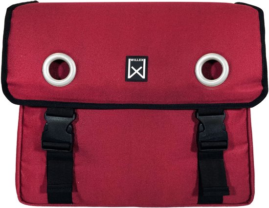 Willex Dubbele Fietstas - Canvas - Reflectie - 40 liter - Universele Bevestiging - Rood — afbeelding 2