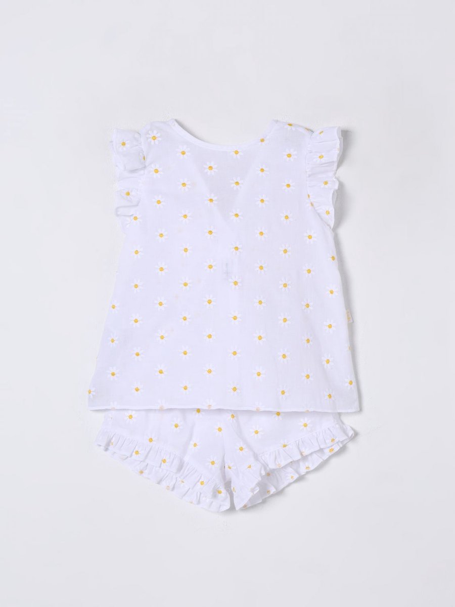 Daisy Print Pajama Set Ruffles Kids - White Ropes Cords