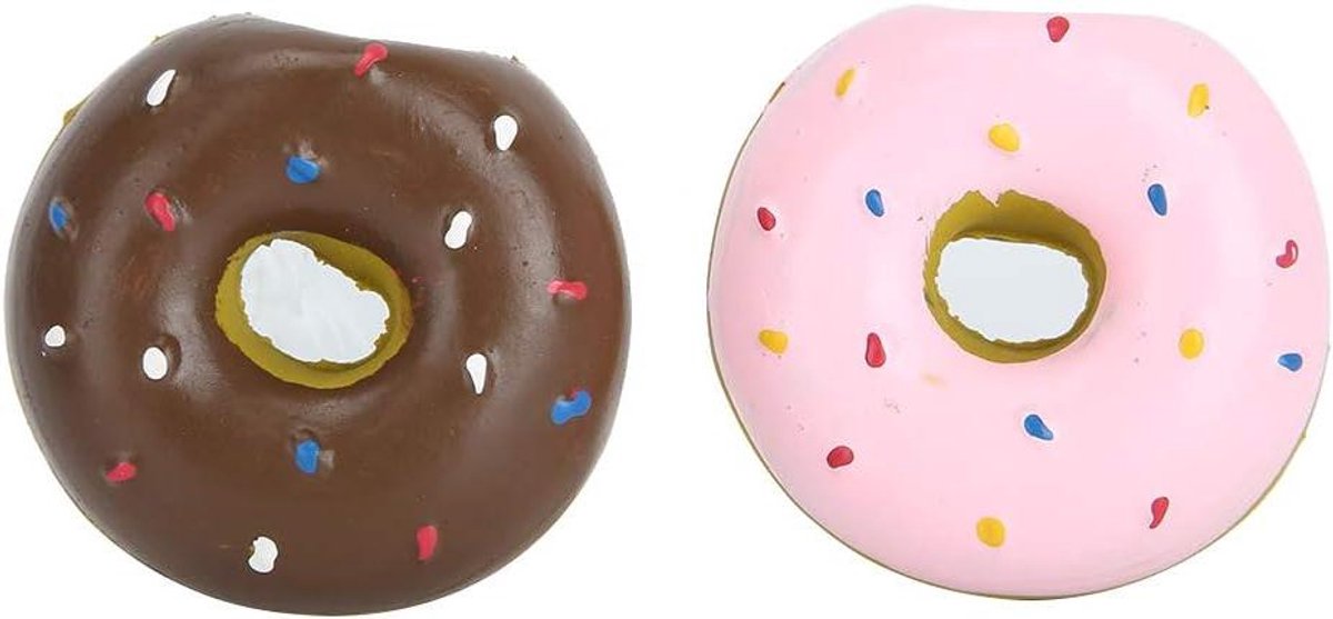 Allecto Plus – Hondenspeelgoed 2 stuks van Latex in de vorm van Donut voor Schone Tanden en Bescherming, Kauwspeelgoed en Interactief Trainingsmateriaal voor Honden.