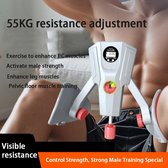Dijbeenttrainer bekkenbodemtrainer voor vrouwen, billentrainer, beentrainer voor dames en heren, sterkte-instelling met drie versnellingen en intelligente gegevenschip, arm- en rugtrainingsapparaat