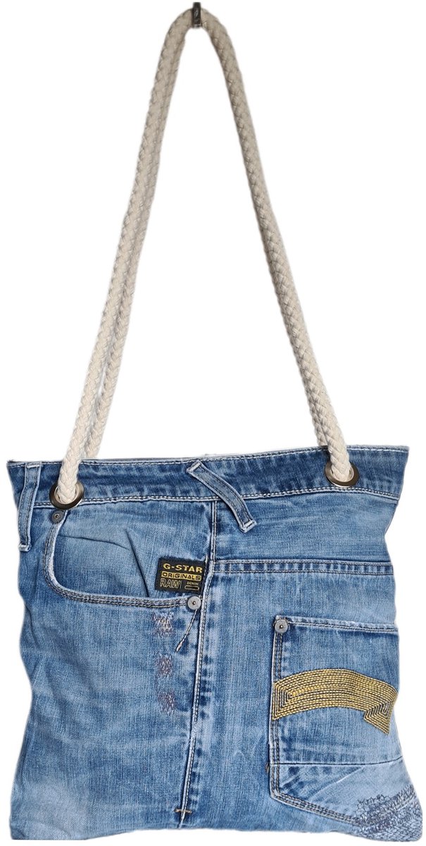Giuliano-Tas-Schoudertas-Handtas-Denim-Recyclede denim-Jeans-32cmx33cmx1cm