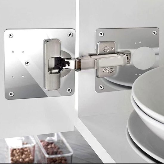 Scharnier reparatieplaat 90x90 mm rvs | Online Deurbeslagshop