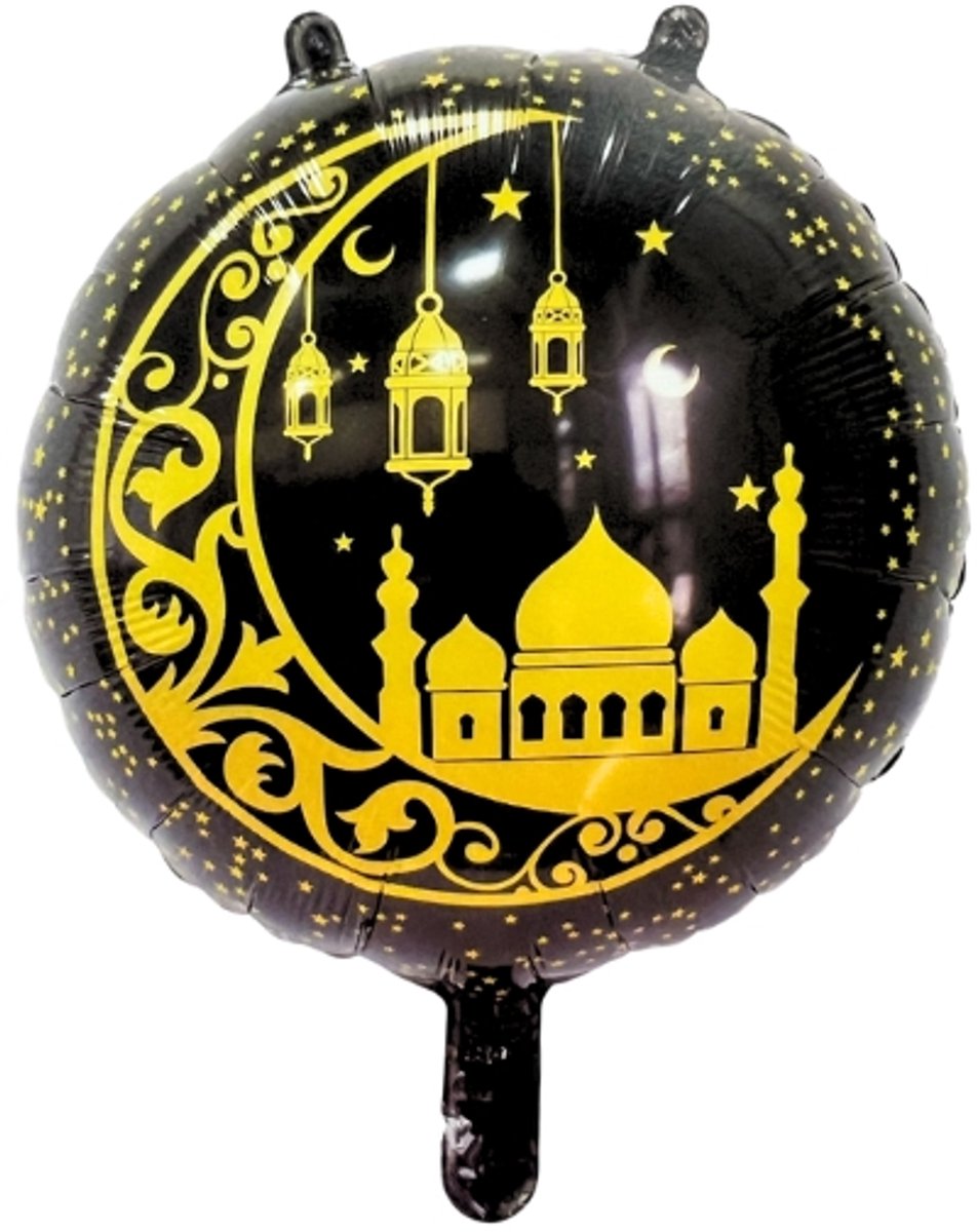 Folieballon Rond Halve Maan met lantaarns - 45cm
