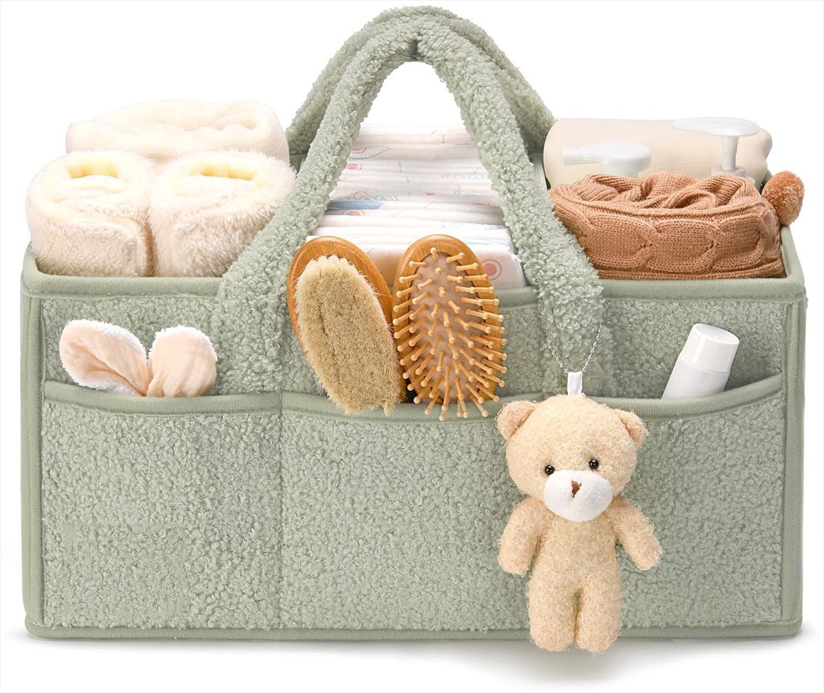 Luiertas - Babykameraccessoires Luiermand - Opbergmand Voor Luiers En Doekjes - Opbergtas - Lichtgroen
