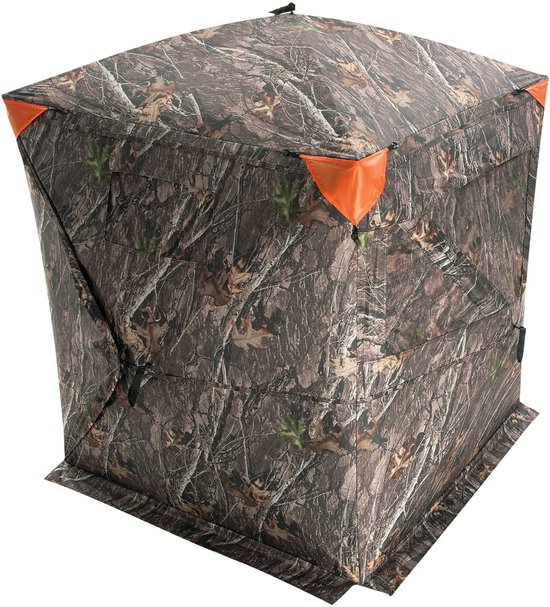 270° Transparant Jachthut, 1-2 Persoons Pop-Up Hertenhut met Draagtas, Draagbare Tent, 3 Horizontale Ramen voor De Jacht op Kalkoenen en Herten, Camouflagestof — afbeelding 2