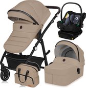Lionelo Bianka - Kinderwagen 4 in 1 - incl. Autostoel & ISOFIX Basis - 0-22kg - XXL - Buggy 4in1 - Verstelbare Duwstang - Opvouwbaar - Accessoireset - XXL Zonnekap - Gelagerde Wielen - Reiswieg - Volledige Vering
