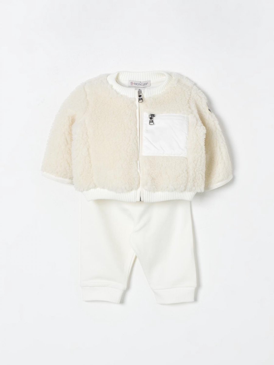 Infant Baby Set ZipUp Jacket Pants Kids - White Ropes Cords