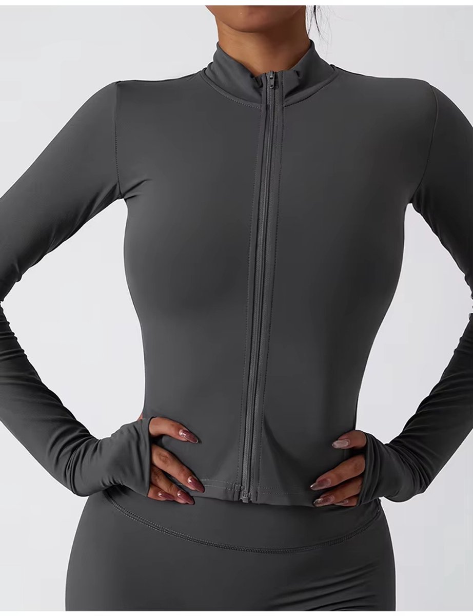PureSquare - Sportvest met rits - Ademend - Sneldrogend - Donkergrijs - S