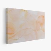 FineArtia - Zacht abstract pastel schilderij - Canvas Schilderij - 90 x 60 cm - Woonkamer Decoratie - Creme;Wit - Slaapkamer Schilderij - Wanddecoratie