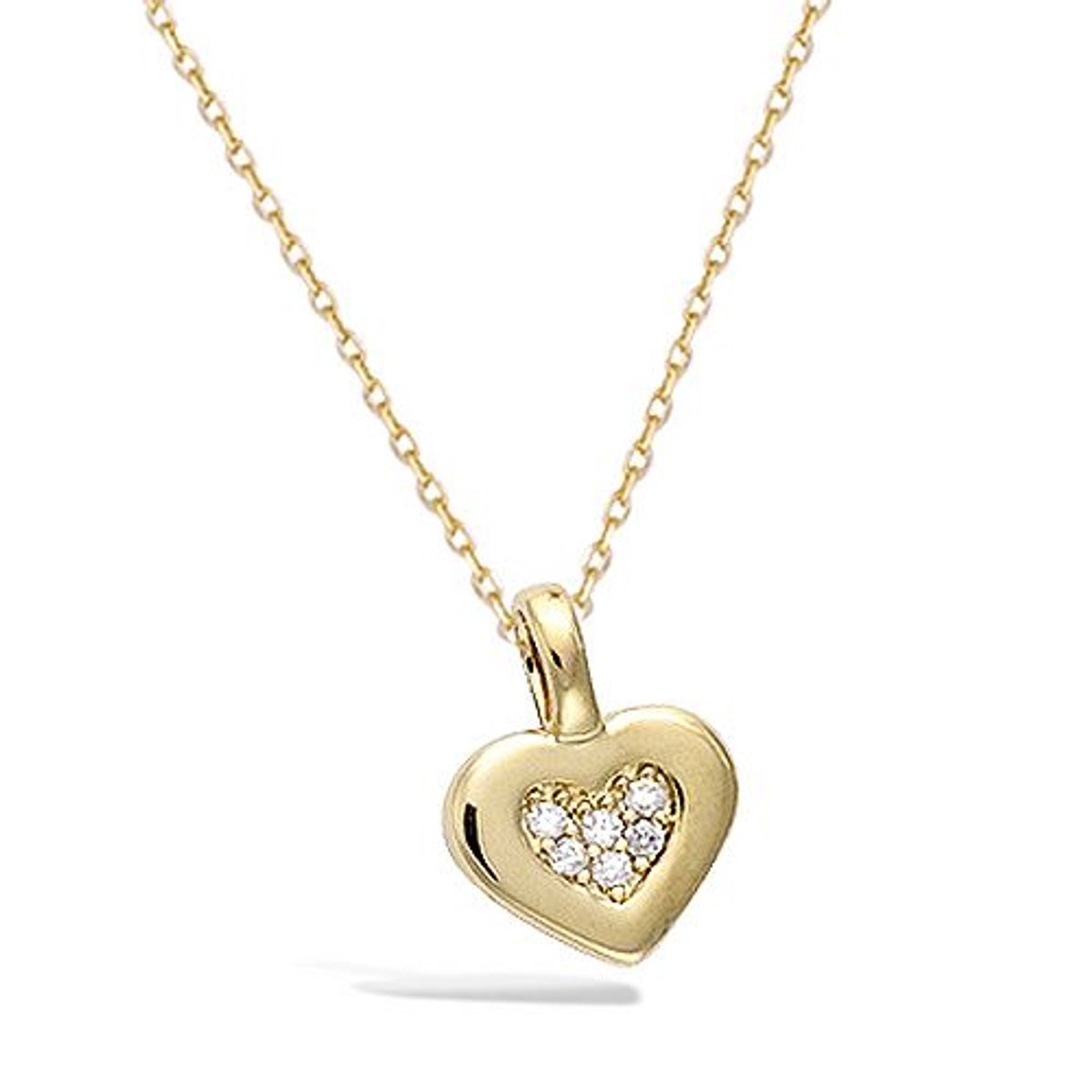 CHIVAL Seva Ketting – 18K Verguld Goud – Hartvormige Zirkonia Hanger – Tijdloos & Elegant – Hypoallergene Dames Ketting - Luxe & Elegant - Perfect Cadeau voor Haar - Sieraad - Liefde - Romantiek - Geschenkverpakking