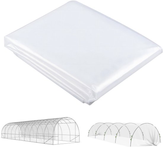 Film de serre 6x10 m, film de jardin imperméable avec protection UV, film plastique extra épais et résistant à la déchirure, couverture pour serre, tunnel, film tunnel pour usage extérieur, transparent.