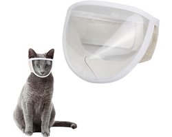 Ademend Kattenmuilkorf - Kattenmondbeschermer - Anti-Bijten en Kauwen - kattenverzorging - Huisdier Verzorgingsaccessoires - Badzak voor Kittens - Mondbeschermer voor Katten - transparant design - instelbaar - Voor Reizen Dierenartsbezoeken Badkamers