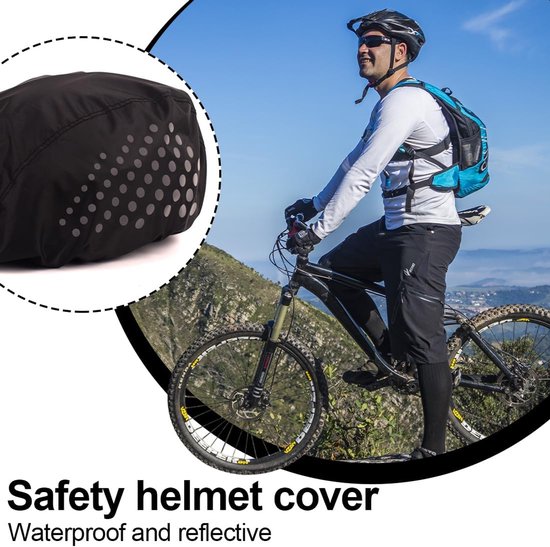 2x Fietshelm Regenhoes - Regenhoes - Helmhoes - Waterdichte Bescherming Voor Fietshelmen - Regenhoes Helm - Reflecterende Muts Voor Helm - Fietshelm Hoes - Waterdichte Fietshelm Cover - Regenbescherming - Reflecterende Strepen - Universeel — afbeelding 3
