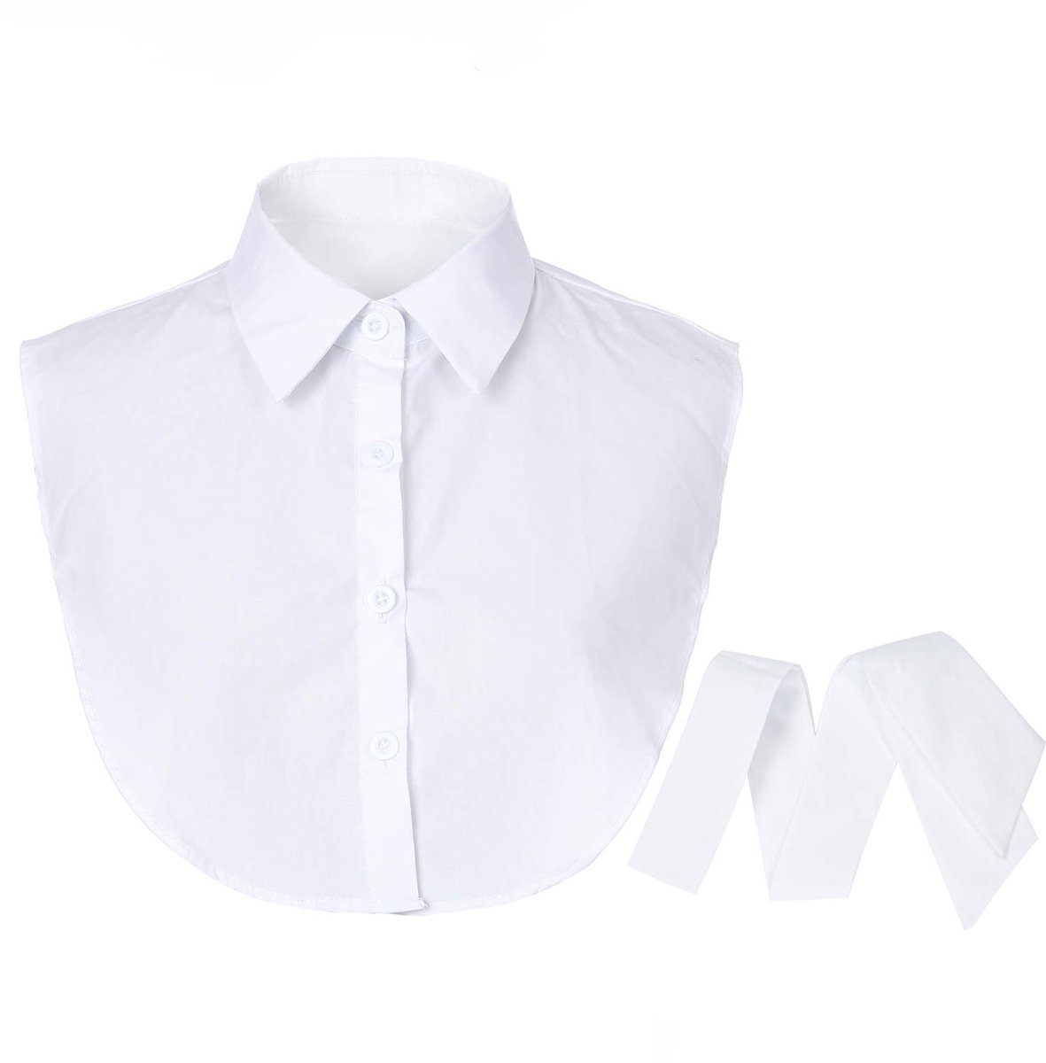 Michelle Bijoux - Kraagje Basic - Wit - Met Losse Strik - One Size