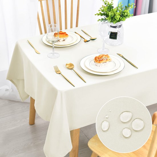 Tafelkleed rechthoekig Vlekbestendig (L240 cm) Alianor Wit