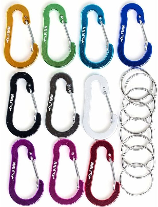 2 stuks sleutelhangers, karabijnhaken, kleine karabijnhaak, aluminiumlegering karabijnhaak, met schroefsluiting, voor het ophangen van kleine