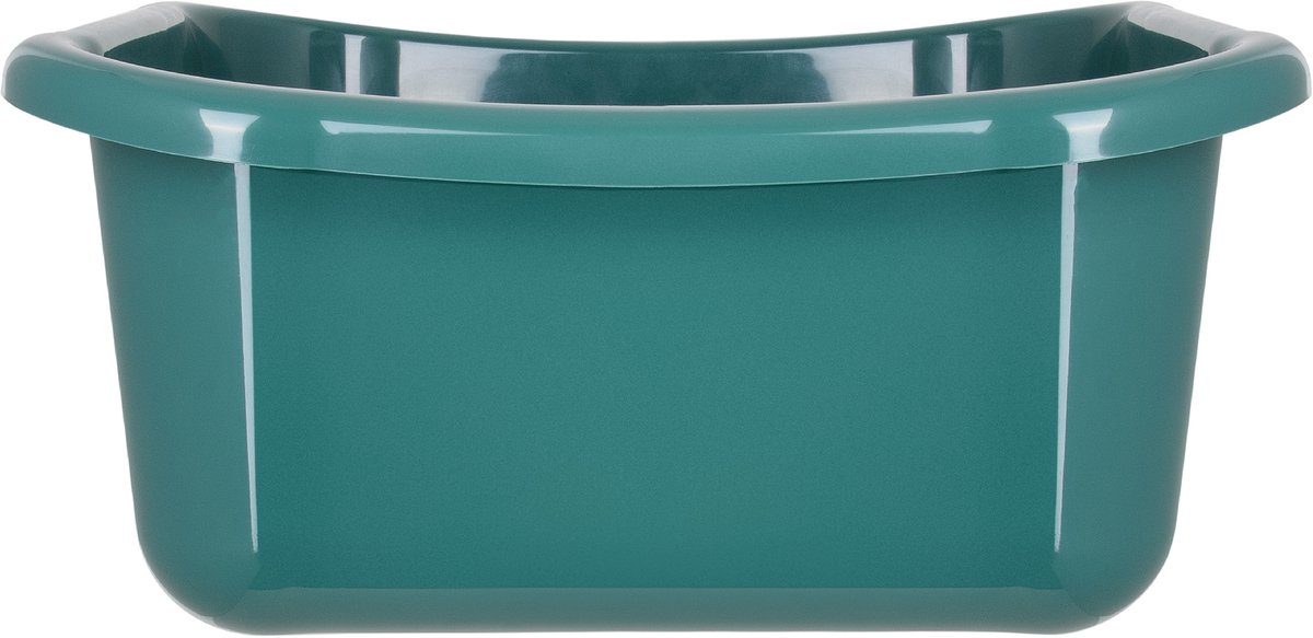 KADAX Rechthoekige wasbak, robuuste wasbak, waskom met comfortabele handgrepen, opbergcontainer, compacte reinigingsbak, kom (groen, 8 liter)