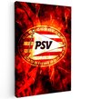 Peinture sur toile - PSV - feu et loyauté - 20x30 cm - Art abstrait - Décoration d'intérieur salon - Peintures murales de Cuisine - Accessoires de Décoration murale - Intérieur de la chambre - football
