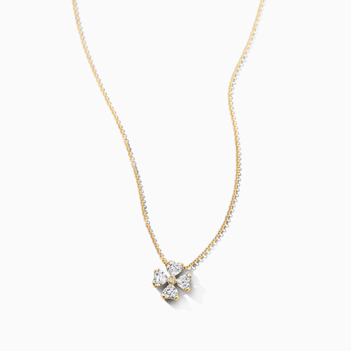 Blush gouden ketting LG3017Y | 14k geel goud anker schakel chaton gladomzetting lab grown diamant Wesselton | collier/kettingaccessoire stijlvol