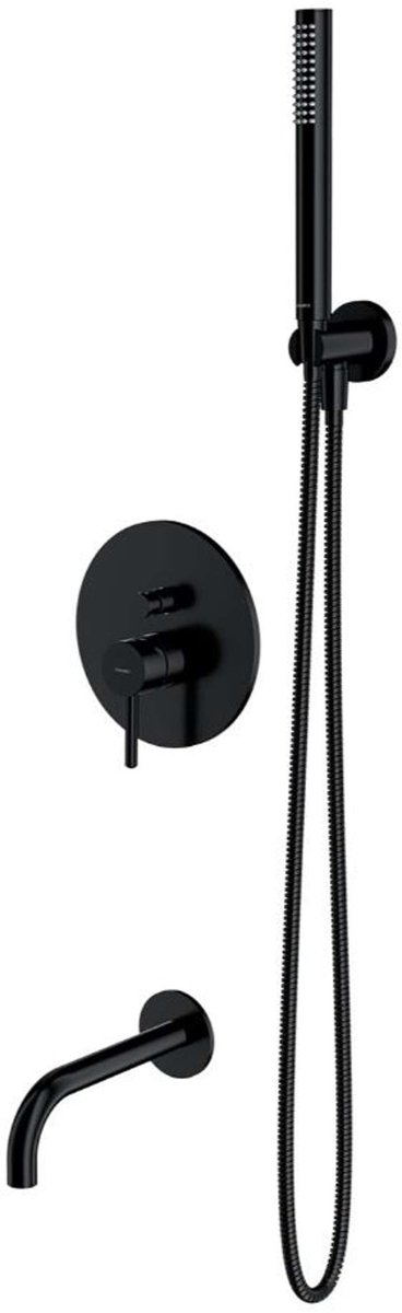 OMNIRES Y - Badkraan voor inbouw, 3-gats installatie, met inbouwdeel, met accessoires, zwart SYSYW01BL