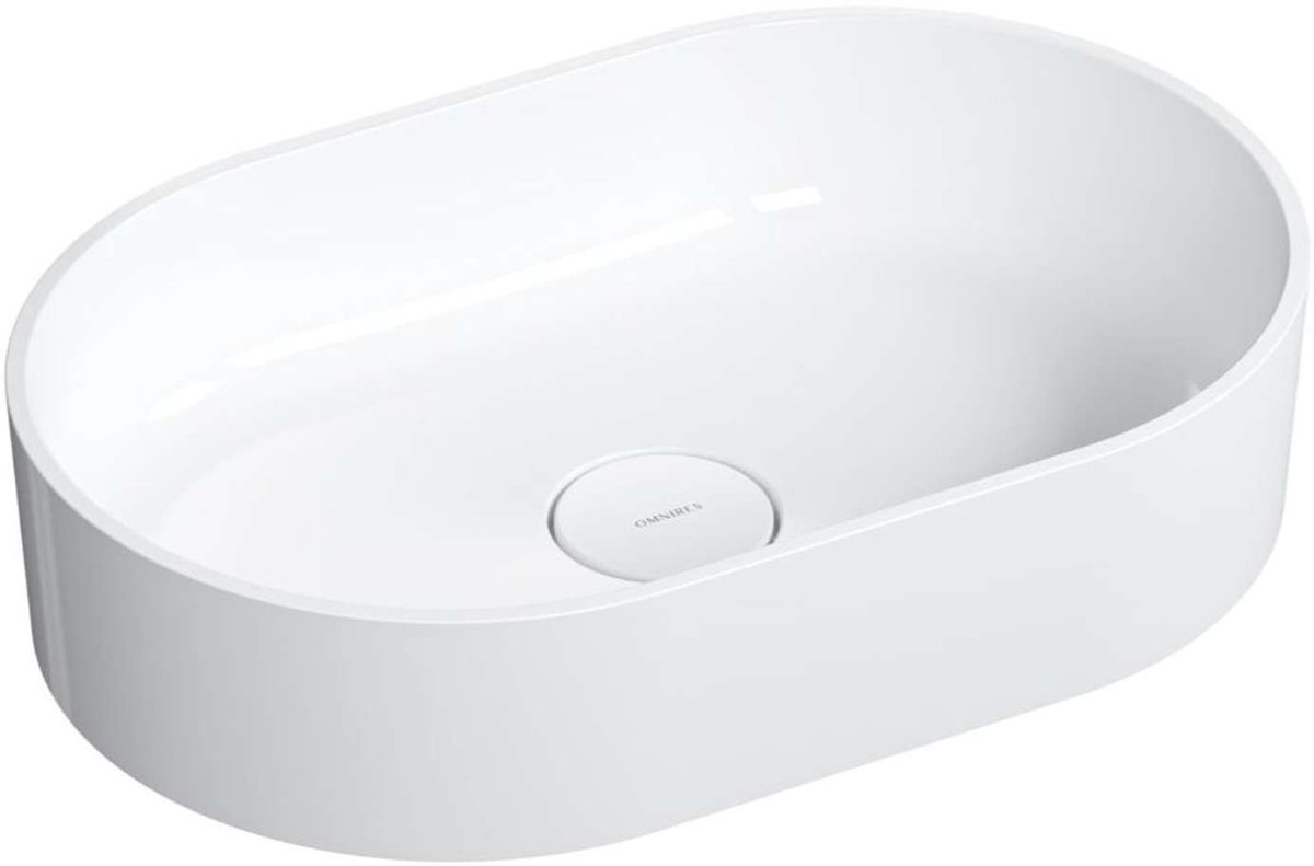 OMNIRES Ovo M+ - Opzetwastafel, 55x36 cm, zonder overloop, wit OVOUNBP