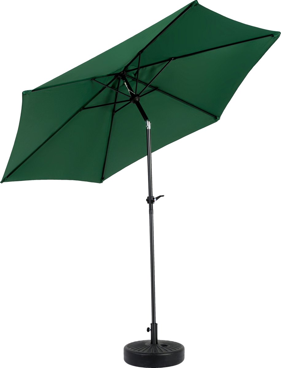 Merax Dubbele Parasol 270 cm Donkergroen Rechthoekig Zonder Voet Voor Tuin Terras Zwembad Met Draaimechanisme UV Bescherming