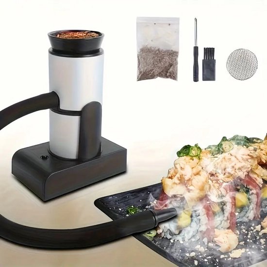 K&R Ventures® rookapparaat - rookmachine keuken set - aluminium - flexibel en licht - voedsel roken - keukenapparatuur - roken van kruiden - roken van thee van K&R Ventures® — afbeelding 2