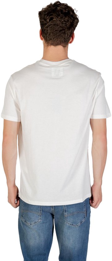 Printed Round Neck Short Sleeve T-shirt - White Shirts