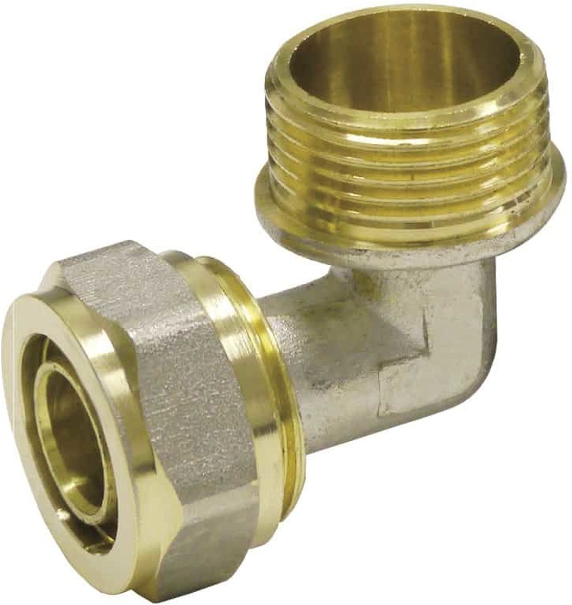 16mm Schroefkoppeling Hoek 3/4" AG voor Verbundbuis