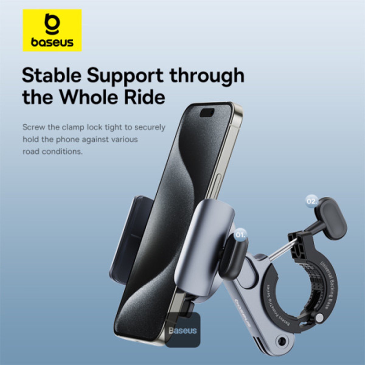 Baseus PrimeTrip - Magnetische Telefoonhouder Fiets met Klem - Compatibel met MagSafe - Geschikt voor o.a. E-Bike, Racefiets, Mountainbike en Elektrische Stepjes - Zwart – foto 3
