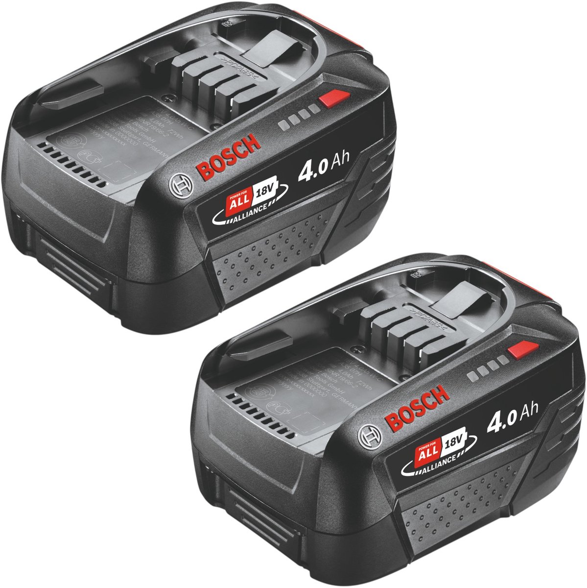 Bosch 2x PBA 18V 4,0Ah W-C accu 18 V 4,0 Ah POWER FOR ALL ( 2x 1600A011T8 )