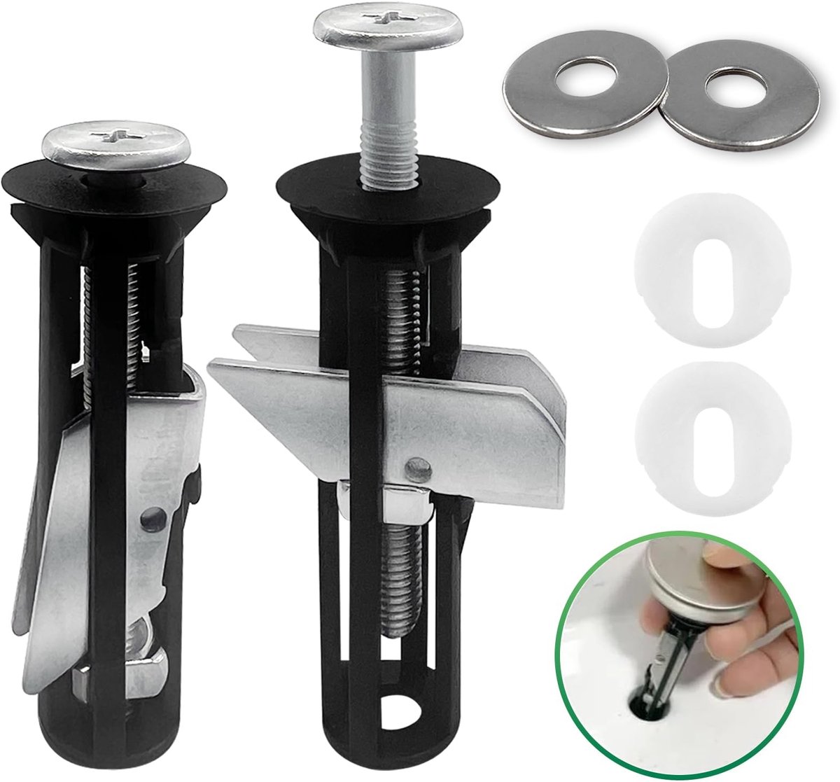 Toiletzitting Bevestigingsset - Compatibel met 14-20 mm gaten - Voor de meeste toiletdeksels - 2 Stuks