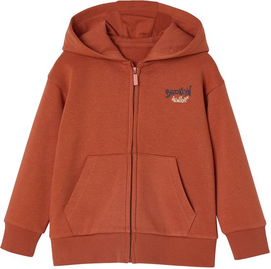 Vertbaudet Sweater met rits en capuchon met jongensprint
