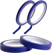 Schilderstape - 6 stuks - 5 mm Breed - 20m - Blauw - Professionele Afplaktape Voor Strakke Verfranden - Tape Voor Precisie Schilderwerk & DIY Klussen - Zelfklevend - Makkelijk Te Verwijderen - voor Schilderen, Verf, Airbrushen, Kunst