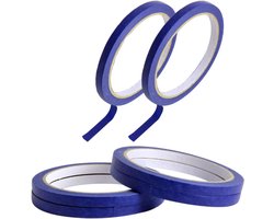 Schilderstape - 6 stuks - 5 mm Breed - 20m - Blauw - Professionele Afplaktape Voor Strakke Verfranden - Tape Voor Precisie Schilderwerk & DIY Klussen - Zelfklevend - Makkelijk Te Verwijderen - voor Schilderen, Verf, Airbrushen, Kunst
