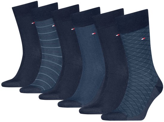 Tommy Hilfiger Herensokken Giftbox 6-Pack Navy