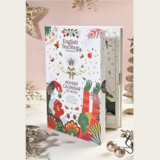 English Tea Shop - Tea Book Cream Adventskalender – 25x Biologische Theezakjes – Luxe Theeboek voor December – Feestelijk Cadeau voor Theeliefhebbers