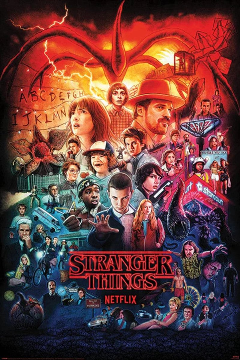 Posterpoint Stranger Things poster - Netflix - Eleven - Mike - Dustin - Vecna - Hawkins - 61 x 91.5 cm multicolor