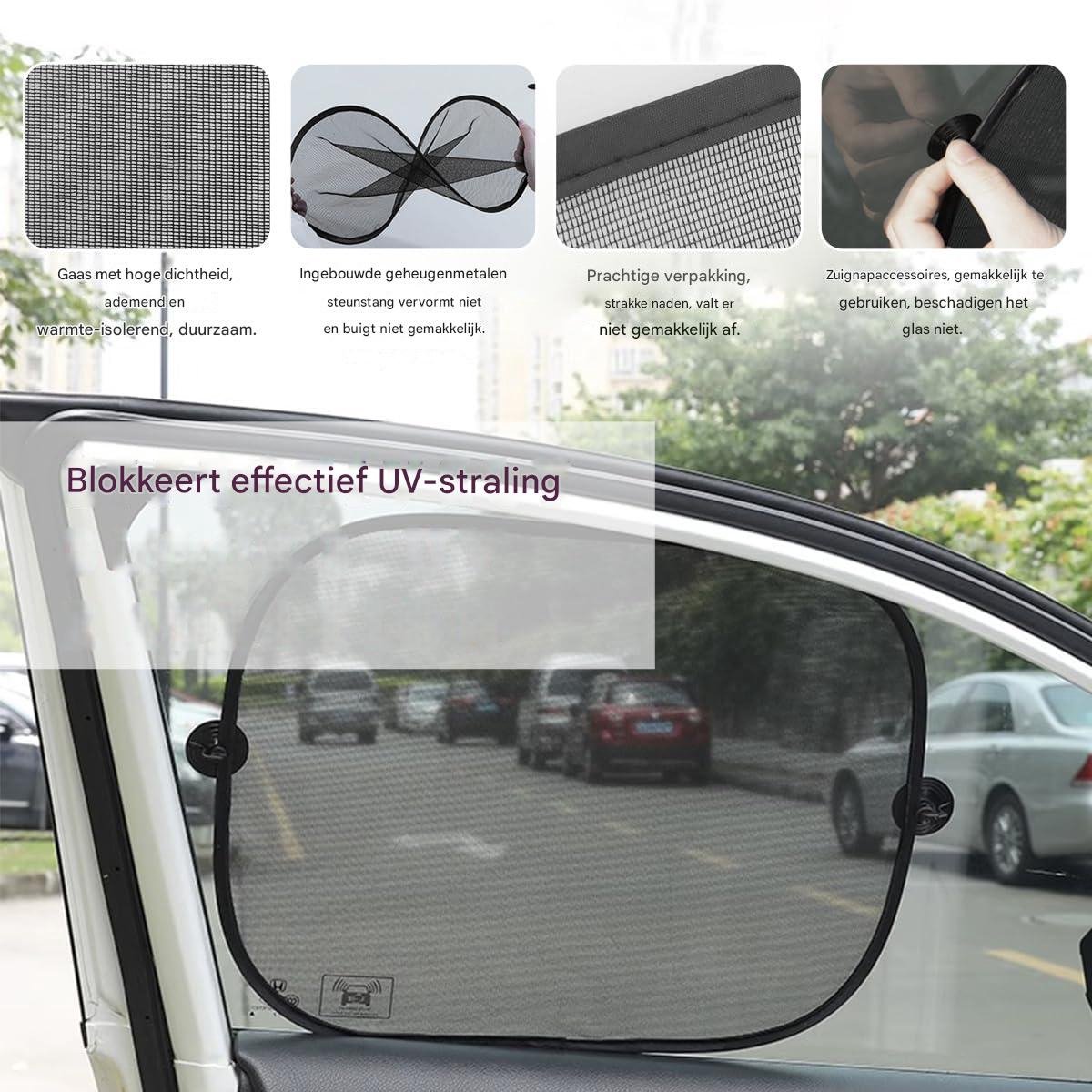 Zonnescherm Auto- 5 Delig- Verblinding en UV-bescherming -Zonwering Zijruiten-Zelfklevend — cadeau in Cadeau-ideeën - foto 6
