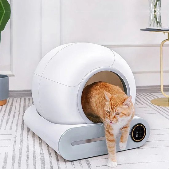 Zelfreinigende kattenbak, app-bediening, 80L extra grote automatische kattenbak, 360° geurbestrijding, geschikt voor gezinnen met meerdere katten en grote katten